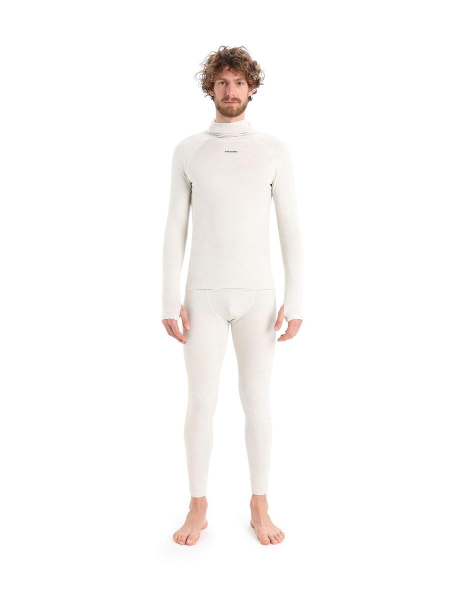 Icebreaker MerinoFine™ Long Sleeve Roll Neck Miesten Base Layers Valkoinen | FI 1343NWYB